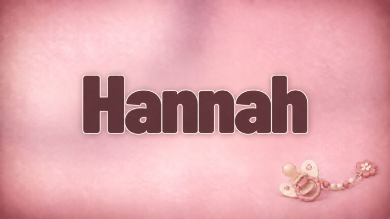 Vorname Hannah auf rosafarbenem Hintergrund mit Schnuller