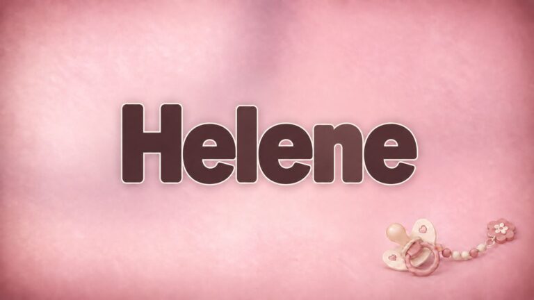 Vorname Helene auf rosafarbenem Hintergrund mit Schnuller