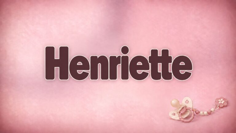 Vorname Henriette auf rosafarbenem Hintergrund mit Schnuller