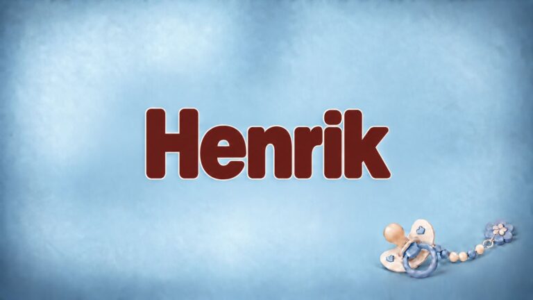 Vorname Henrik auf blauem Hintergrund mit Schnuller