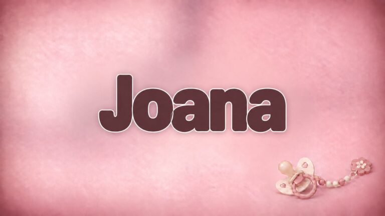 Vorname Joana auf zartem Babyhintergrund mit Schnuller