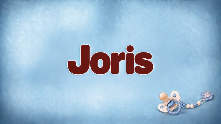 Vorname Joris auf zartem Babyhintergrund mit Schnuller