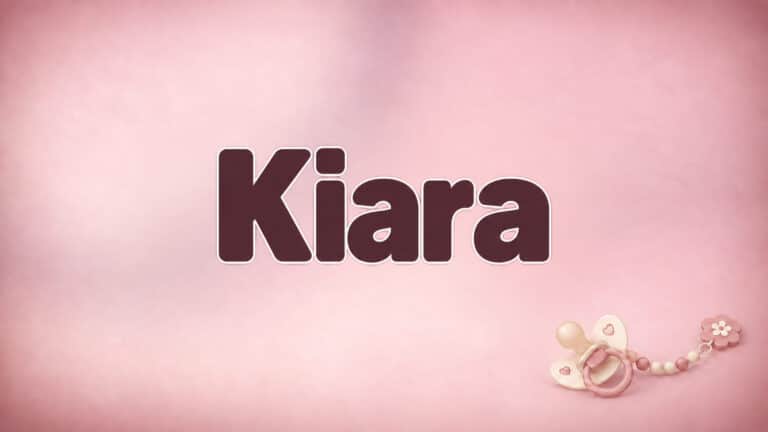 Kiara auf dem originalen Babynamen-Hintergrund mit Schnuller