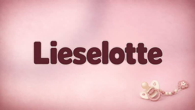 Lieselotte auf dem originalen Babynamen-Hintergrund mit Schnuller