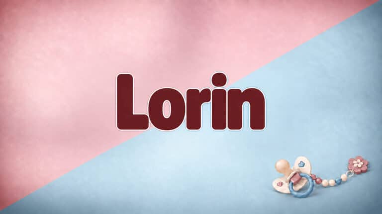 Lorin auf dem originalen Babynamen-Hintergrund mit Schnuller