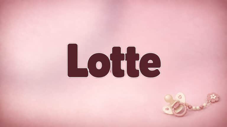 Lotte auf dem originalen Babynamen-Hintergrund mit Schnuller