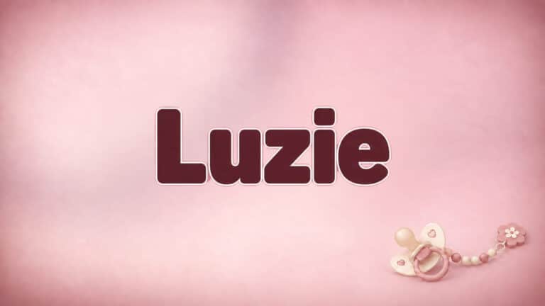 Luzie auf dem originalen Babynamen-Hintergrund mit Schnuller