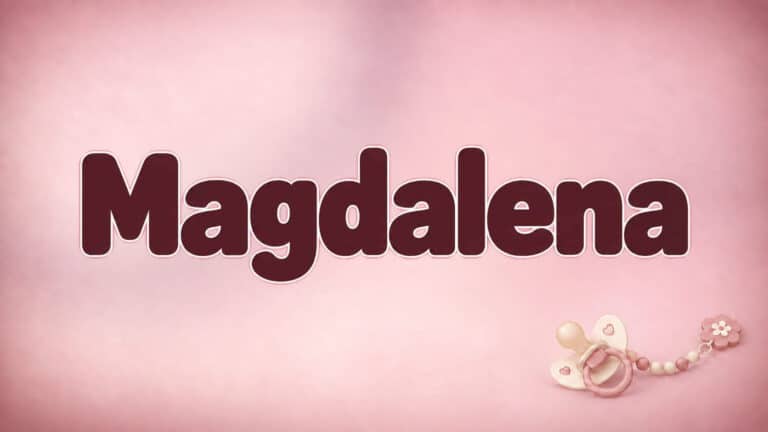 Magdalena auf dem originalen Babynamen-Hintergrund mit Schnuller