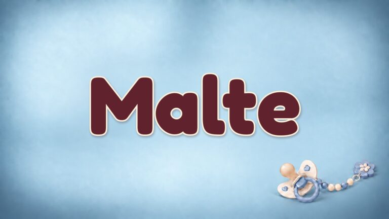 Vorname Malte auf dem blauen Hintergrund der Babynamen-Serie