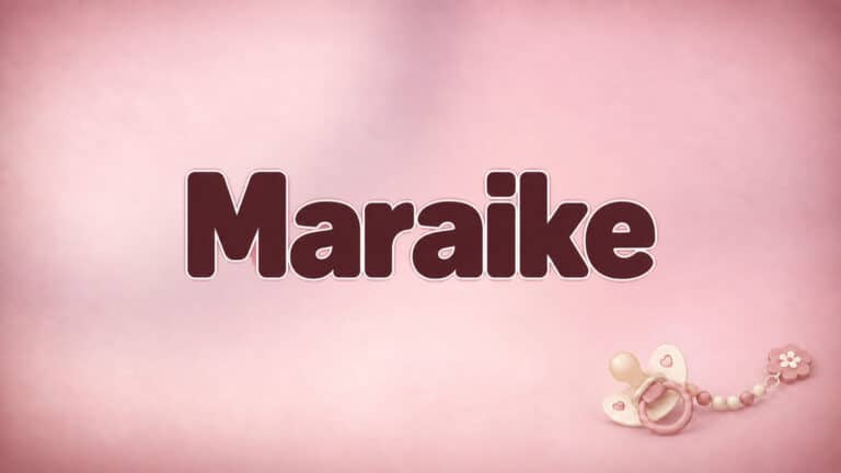 Maraike auf dem originalen Babynamen-Hintergrund mit Schnuller