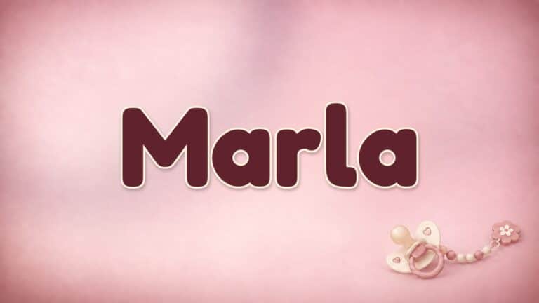 Vorname Marla auf dem altrosa Hintergrund der Babynamen-Serie