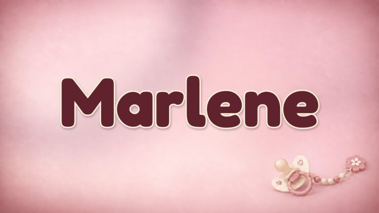 Vorname Marlene auf dem altrosa Hintergrund der Babynamen-Serie