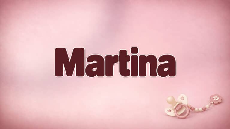 Martina auf dem originalen Babynamen-Hintergrund mit Schnuller