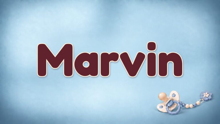 Vorname Marvin auf dem blauen Hintergrund der Babynamen-Serie