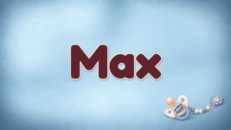 Vorname Max auf dem blauen Hintergrund der Babynamen-Serie