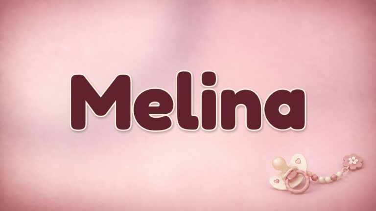 Vorname Melina auf dem altrosa Hintergrund der Babynamen-Serie