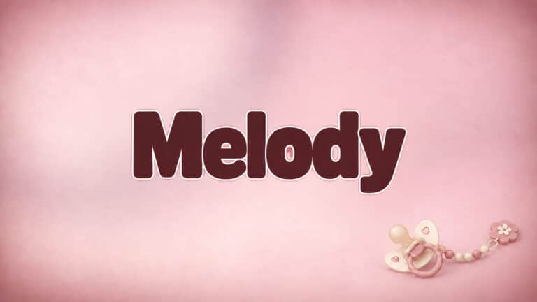 Melody auf dem originalen Babynamen-Hintergrund mit Schnuller