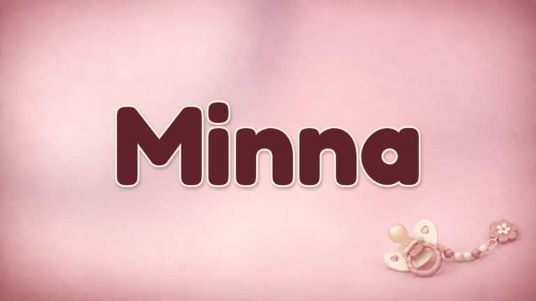 Vorname Minna auf dem altrosa Hintergrund der Babynamen-Serie
