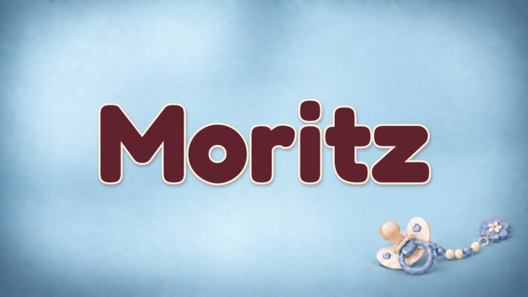 Vorname Moritz auf dem blauen Hintergrund der Babynamen-Serie