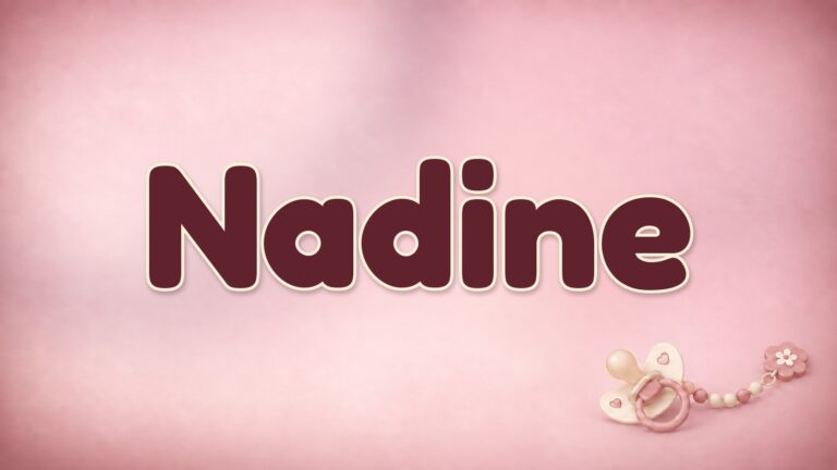 Vorname Nadine auf dem altrosa Hintergrund der Babynamen-Serie