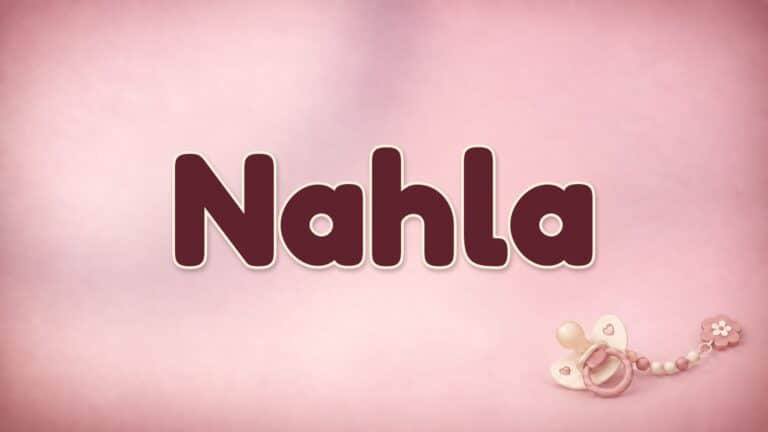 Vorname Nahla auf dem altrosa Hintergrund der Babynamen-Serie