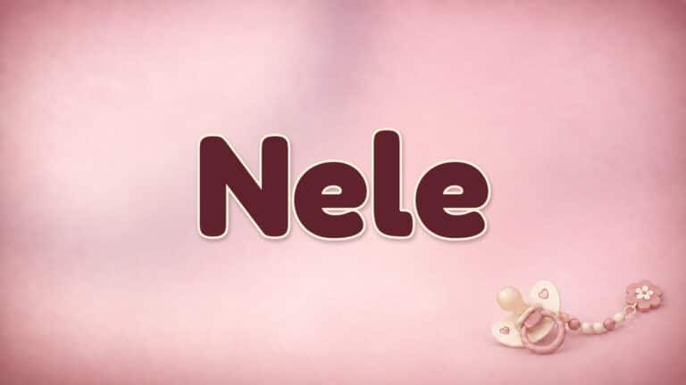 Vorname Nele auf dem altrosa Hintergrund der Babynamen-Serie