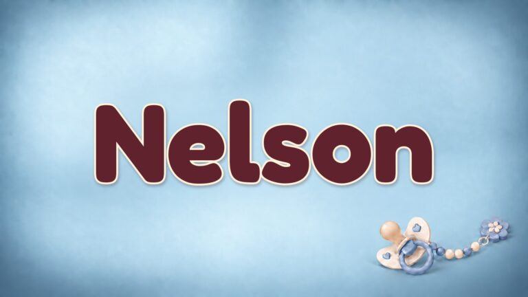 Vorname Nelson auf dem blauen Hintergrund der Babynamen-Serie