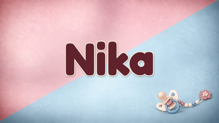 Vorname Nika auf dem zweifarbigen Hintergrund der Babynamen-Serie