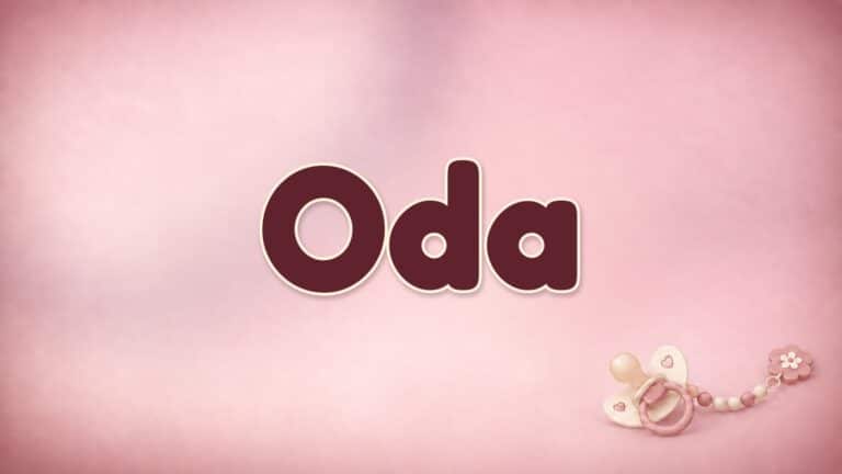 Vorname Oda auf dem rosafarbenen Hintergrund der Babynamen-Serie
