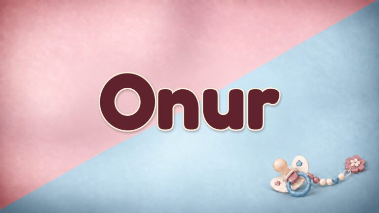 Vorname Onur auf dem rosa-blauen Hintergrund der Babynamen-Serie