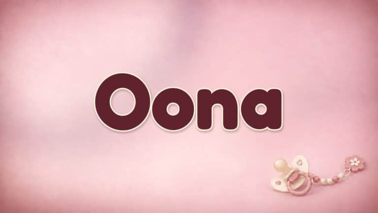 Vorname Oona auf dem rosafarbenen Hintergrund der Babynamen-Serie