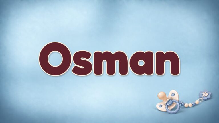 Vorname Osman auf dem blauen Hintergrund der Babynamen-Serie