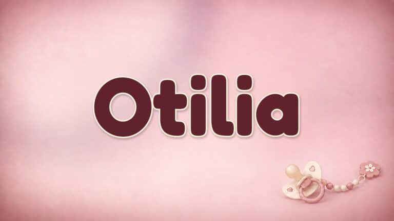 Vorname Otilia auf dem rosafarbenen Hintergrund der Babynamen-Serie