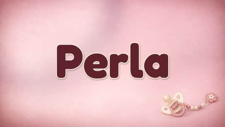 Vorname Perla auf altrosa Hintergrund