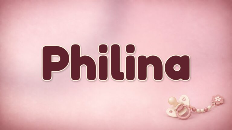 Vorname Philina auf altrosa Hintergrund