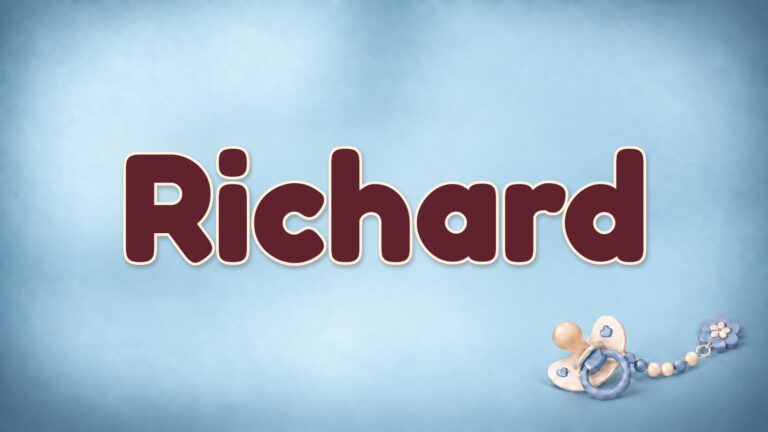 Der Vorname Richard auf dem blauen Hintergrund der Vornamen-Serie von 1-2-family