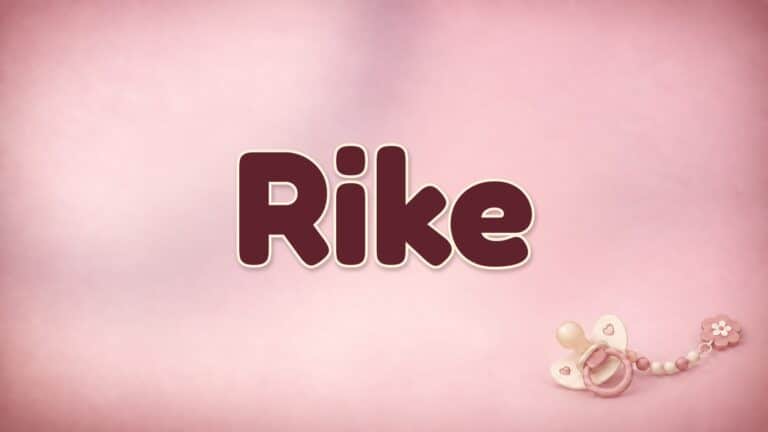 Der Vorname Rike auf dem rosa Hintergrund der Vornamen-Serie von 1-2-family