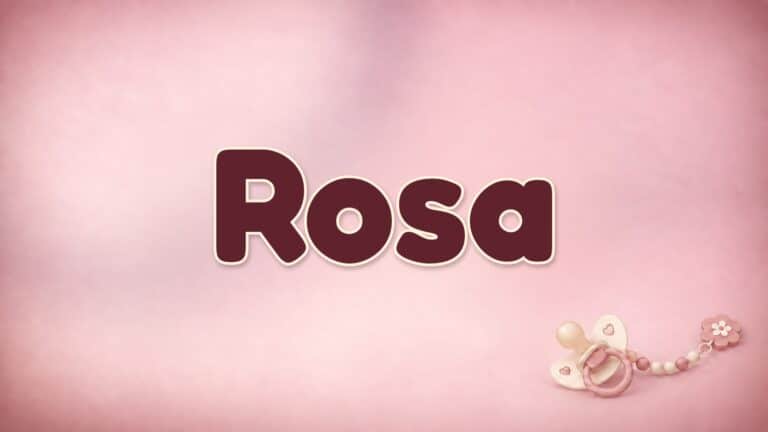 Der Vorname Rosa auf dem rosa Hintergrund der Vornamen-Serie von 1-2-family