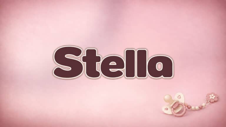 Der Vorname Stella auf dem festen altrosa Hintergrund der 1-2-family-Namensreihe