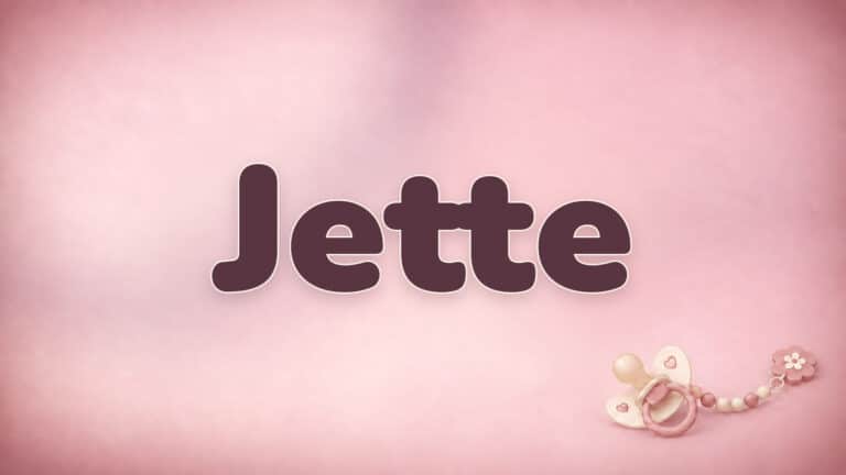 Vorname Jette in Bordeaux auf der rosa Babynamen-Vorlage mit Schnullerkette