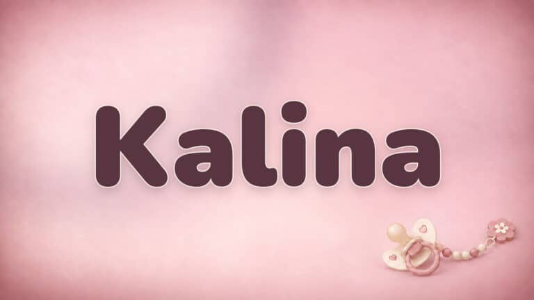 Vorname Kalina in Bordeaux auf der rosa Babynamen-Vorlage mit Schnullerkette